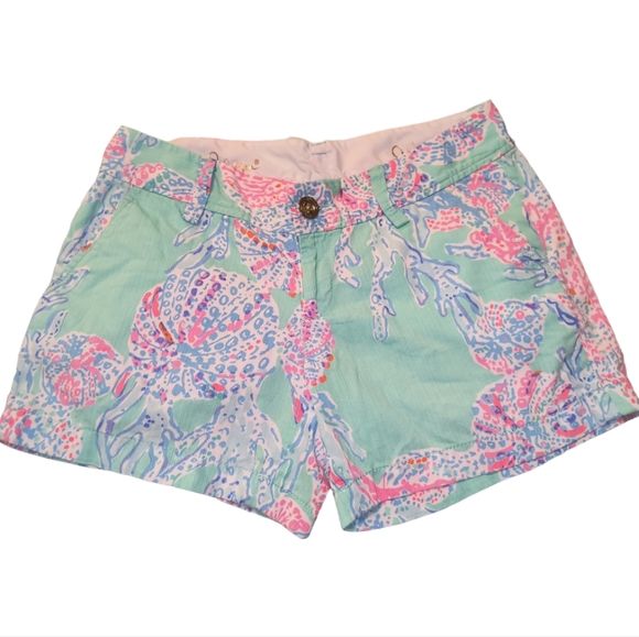 LILLY PULITZER 'Fansea' Minty Fresh Callahan Short Size 0 - Picture 5 of 16